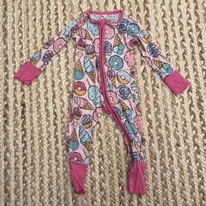 Little Sleepies zip pajamas in pink sweets